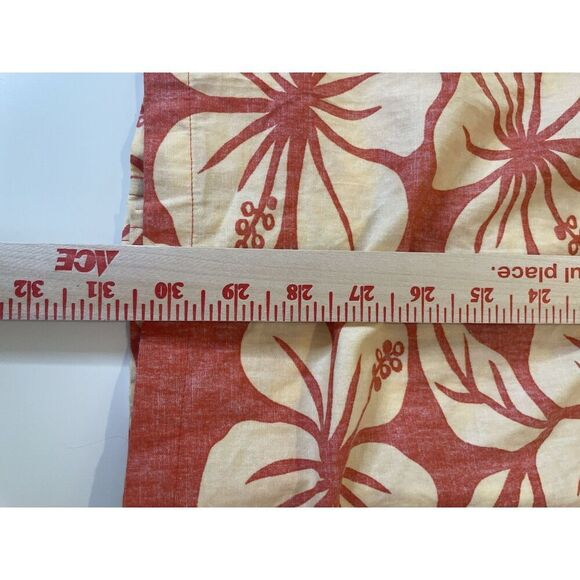 Cooke Street L Hawaiian Honolulu 100% Cotton Mens Tropical Orange Floral Shirt - Picture 5 of 7